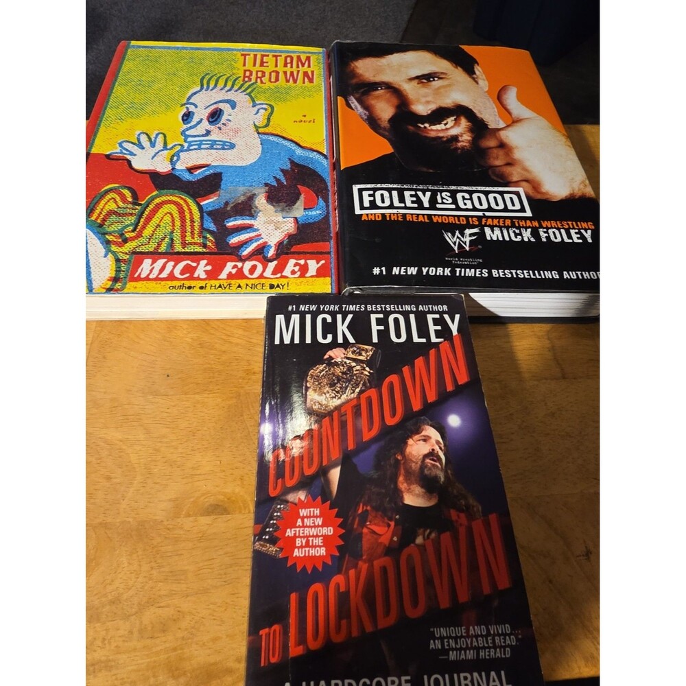 Mick Foley Book Lot Tietam Brown Foley Is Good Countdown To Lockdown